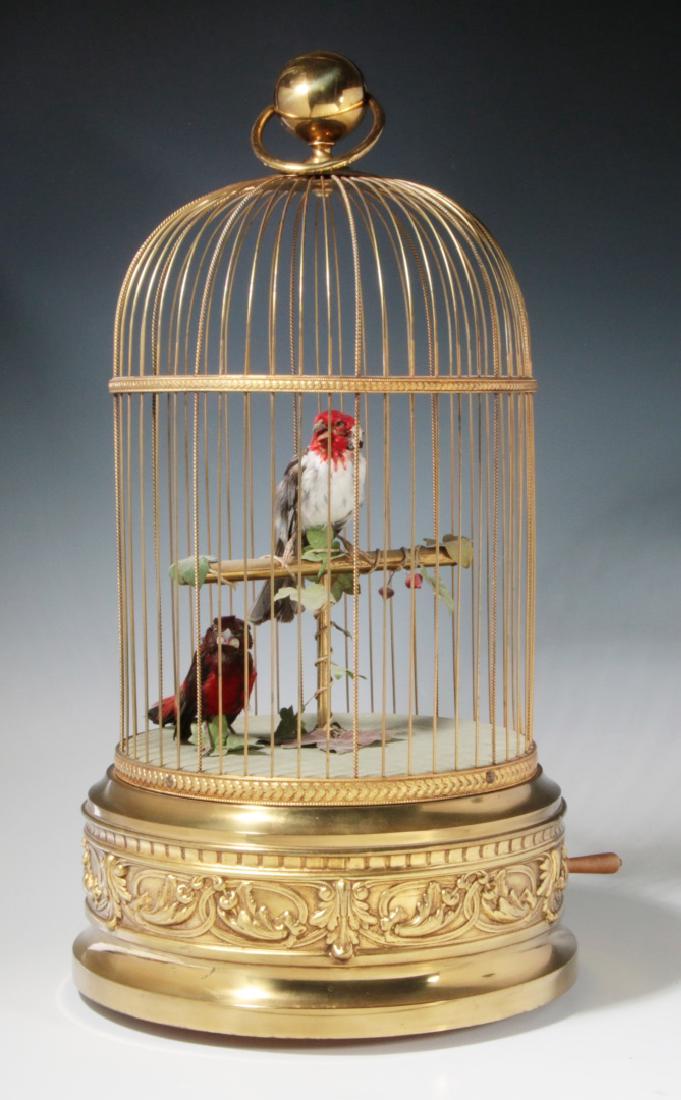 A 20C. SINGING BIRD MUSIC BOX -TWO AUTOMATON BIRDS (1 of 10)