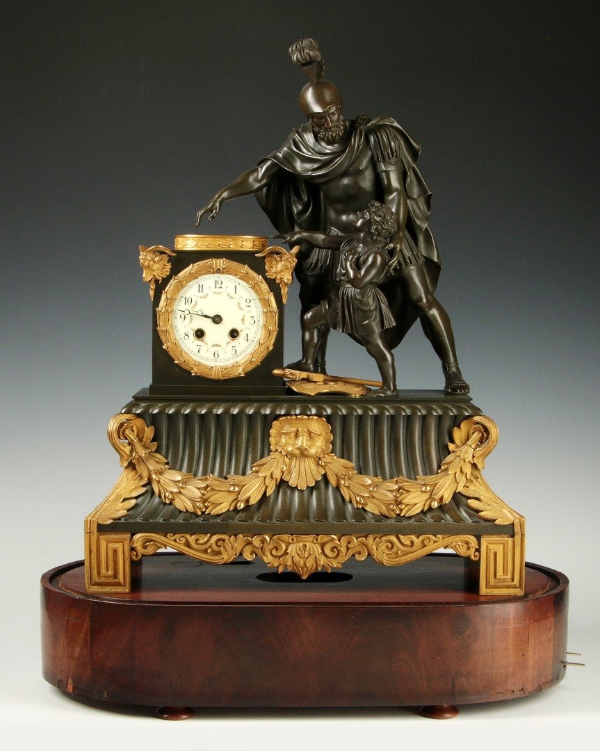A VERY FINE EARLY 19C FRENCH BRONZE CLOCK W/MUSIC (1 of 10)