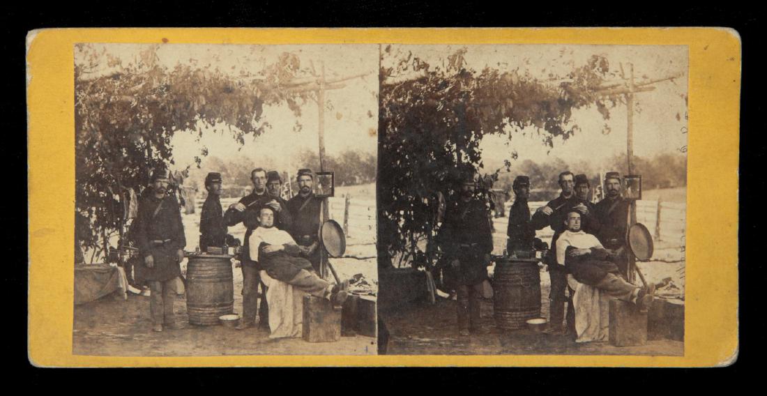 CIVIL WAR STEREOVIEW-THE AMATEUR BARBER (1 of 2)