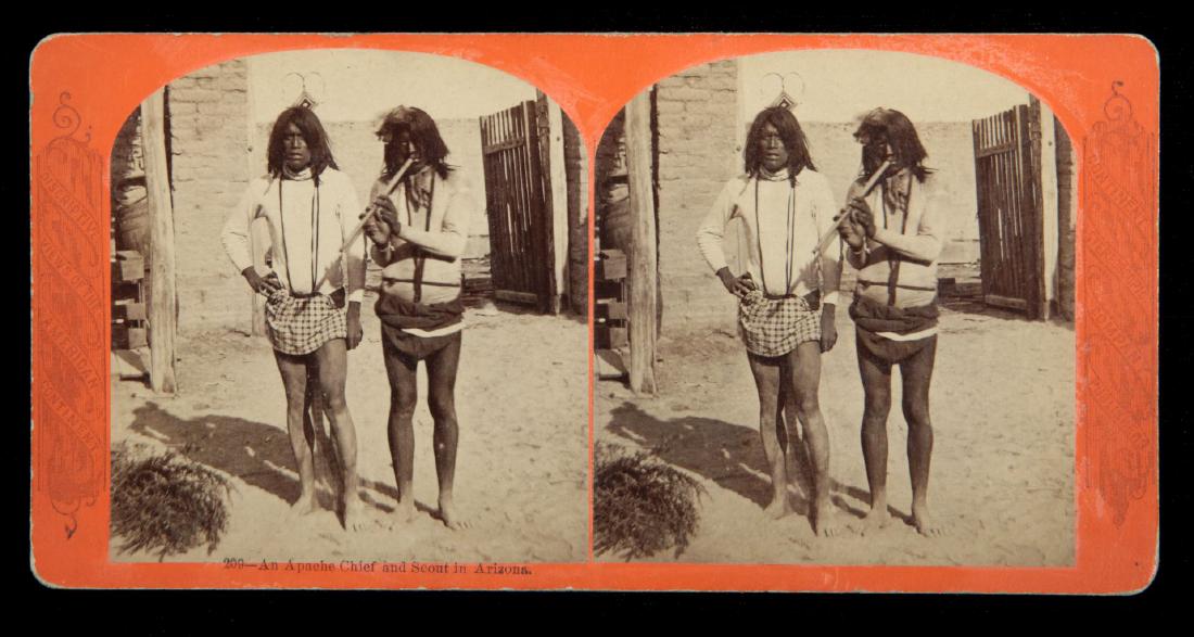 A STEREOVIEW OF AN APACHE CHIEF AND SCOUT (1 of 2)