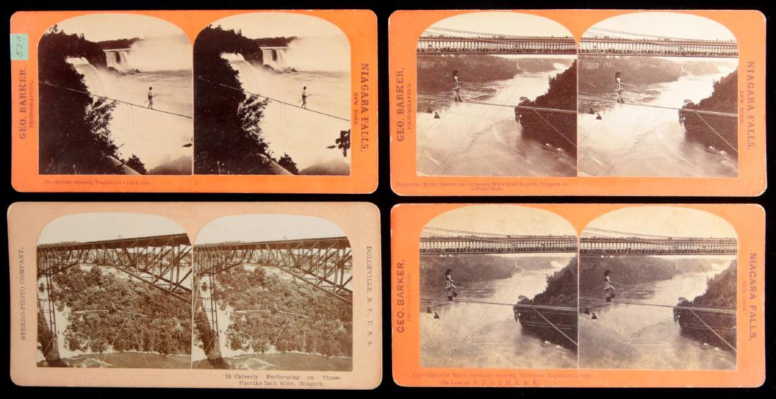 ELEVEN STEREOVIEWS OF TIGHT ROPE WALKERS (1 of 6)