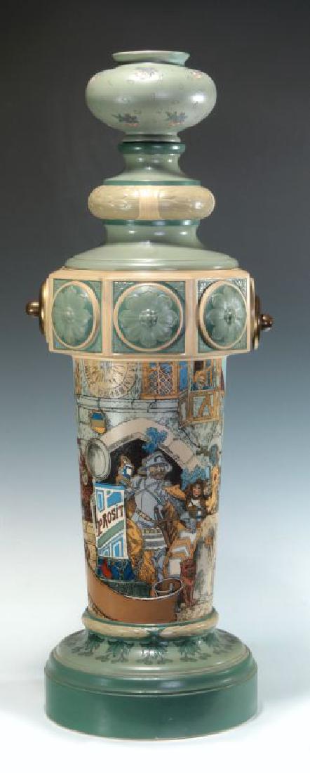 A METTLACH DE KANNENBURG CASTLE 30-INCH BEER TAP (1 of 10)