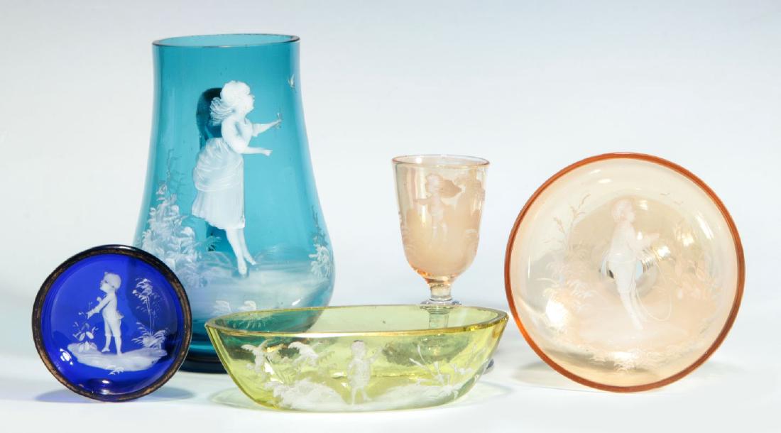 A COLLECTION OF 19TH C. MARY GREGORY GLASS ARTICLES (1 of 10)