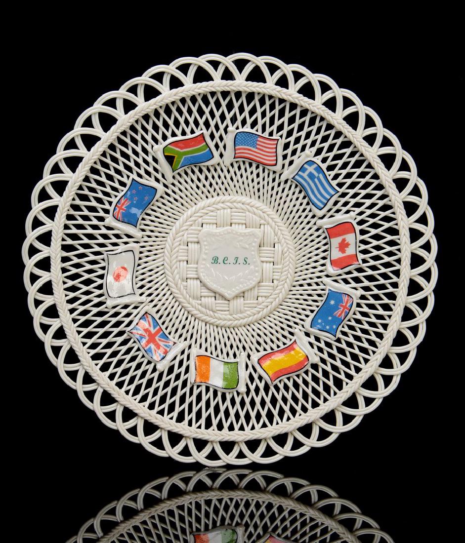 TWO IRISH BELLEEK FOUR STRAND TRAYS (1 of 9)