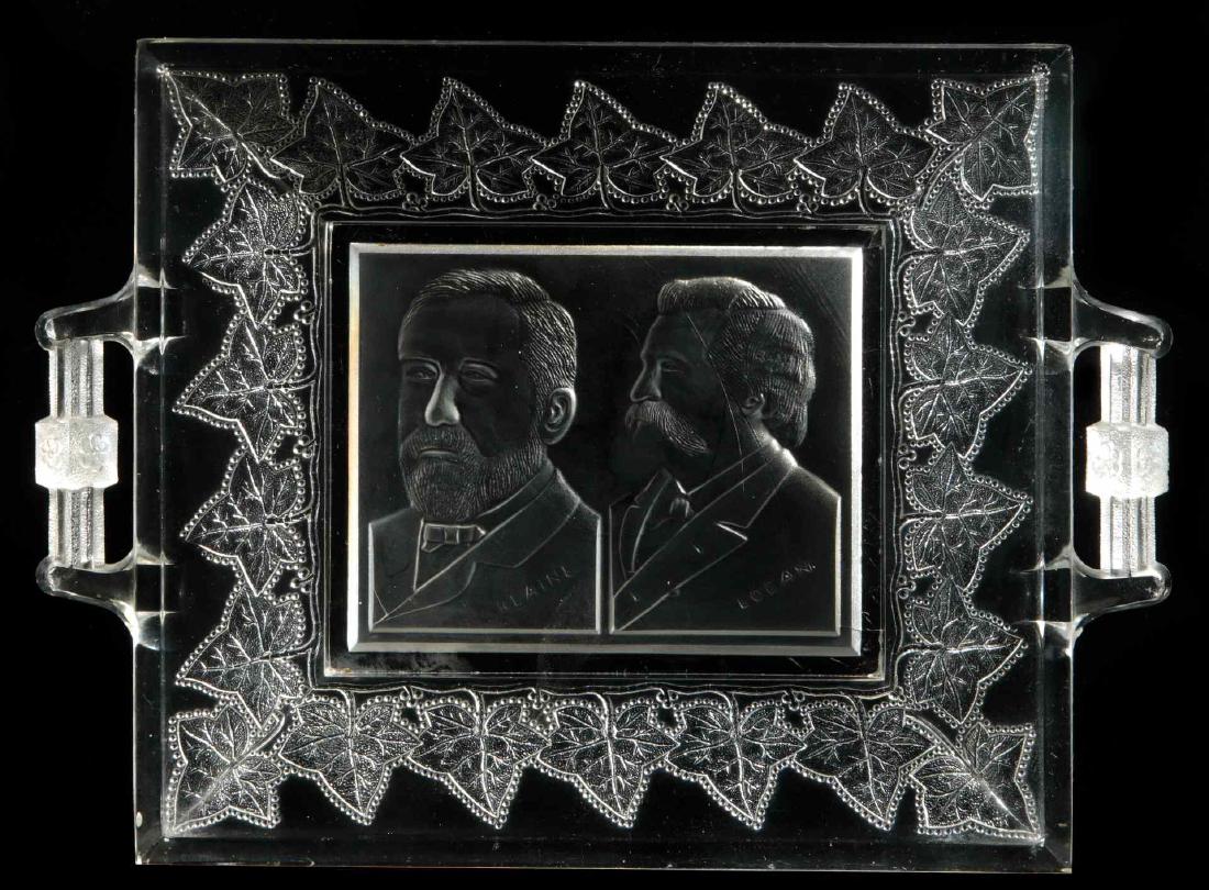 BLAINE / LOGAN 1884 CAMPAIGN HISTORICAL GLASS TRAY (1 of 8)