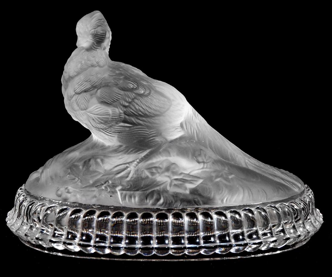 A 19TH C. FROSTED GLASS PHEASANT PAPERWEIGHT (1 of 8)