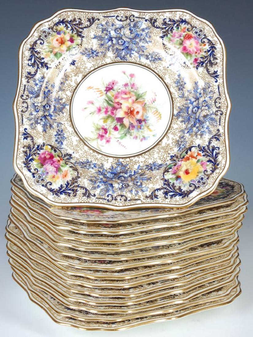 FOURTEEN ROYAL DOULTON PAINTED PLATES SIGNED E.WOOD (1 of 9)