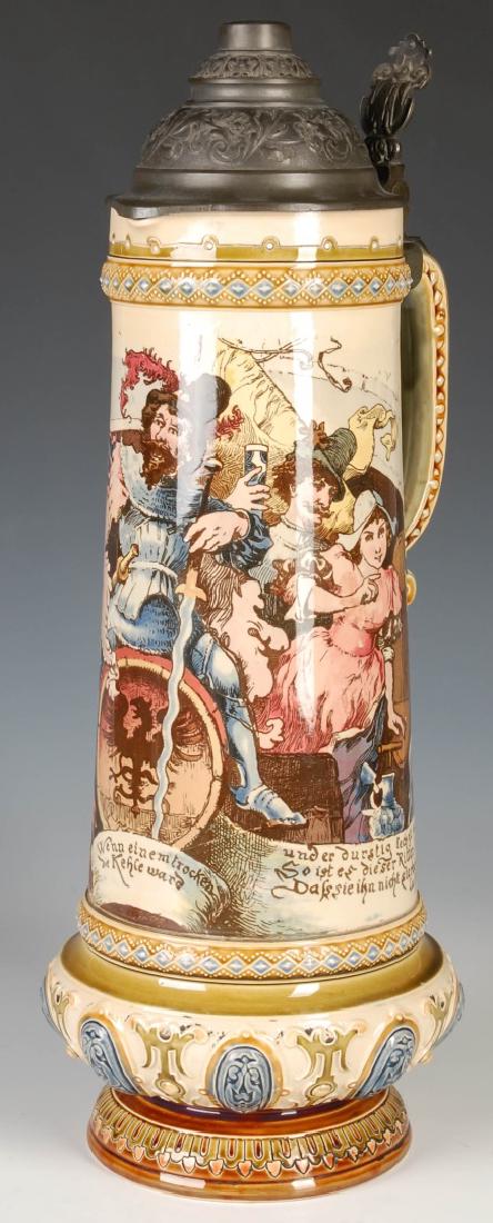 A METTLACH 16-INCH MASTER STEIN SIGNED SCHLITT 2176 (1 of 15)
