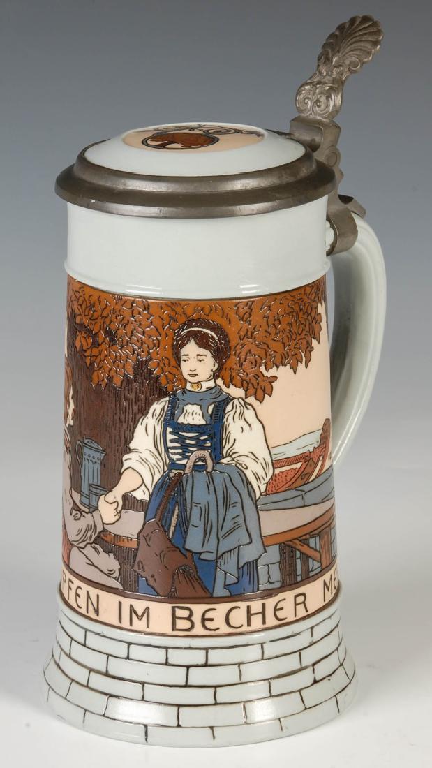 A CIRCA 1903 METTLACH ETCHED STEIN #2833D (1 of 11)