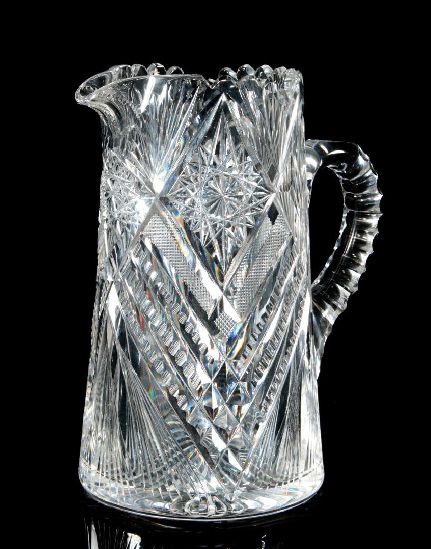 AN ABP TALL CUT GLASS PITCHER SIGNED LIBBEY (1 of 10)