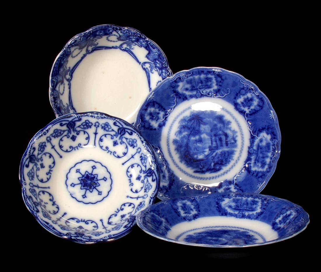 FOUR PIECES OF FLOW BLUE CHINA CIRCA 1900 (1 of 10)
