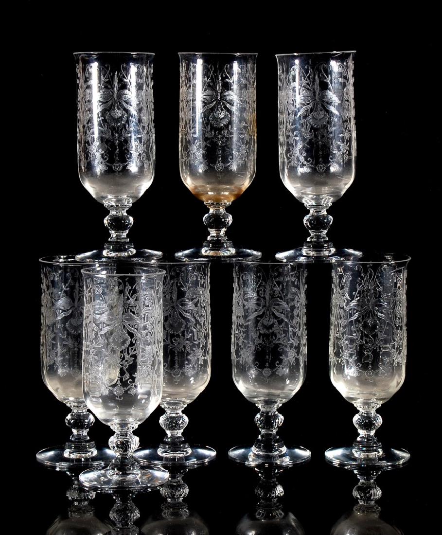 EIGHT HEISEY ORCHID PATTERN JUICE GLASSES (1 of 8)