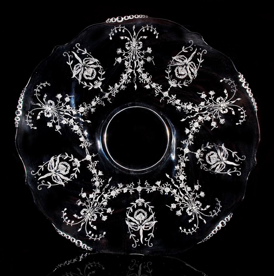HEISEY GLASS ORCHID PATTERN SANDWICH PLATE (1 of 7)