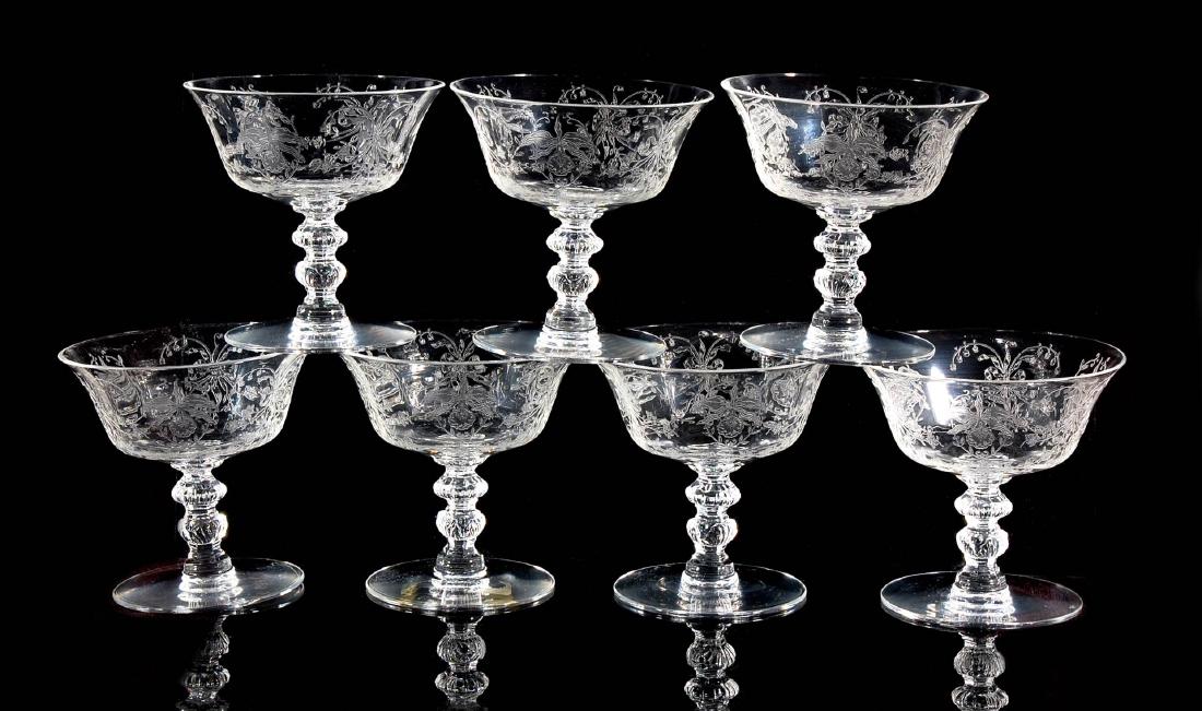 SEVEN HEISEY ORCHID PATTERN LOW SHERBETS (1 of 7)