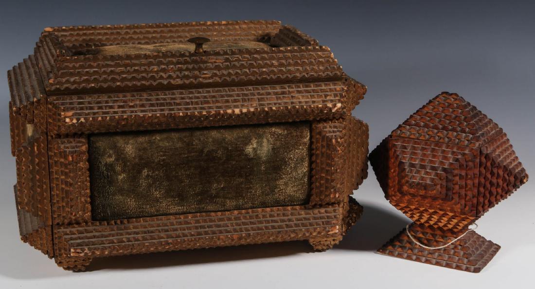 TWO EARLY 20TH CENTURY TRAMP ART BOXES (1 of 6)