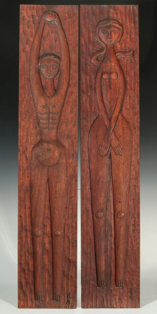 EVELYN ACKERMAN BAS-RELIEF CARVED PANELS (1 of 8)