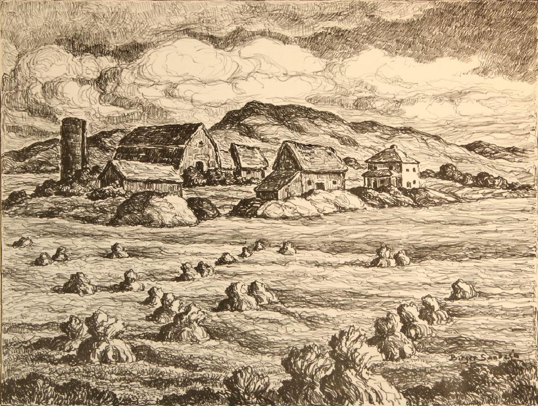 BIRGER SANDZEN (1871-1954) PENCIL SIGNED LITHOGRAPH (1 of 9)