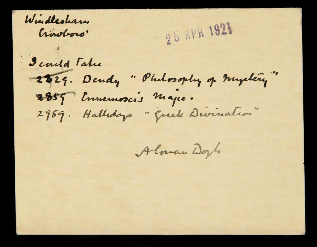 HANDWRITTEN POSTCARD BY ARTHUR CONAN DOYLE (1 of 7)