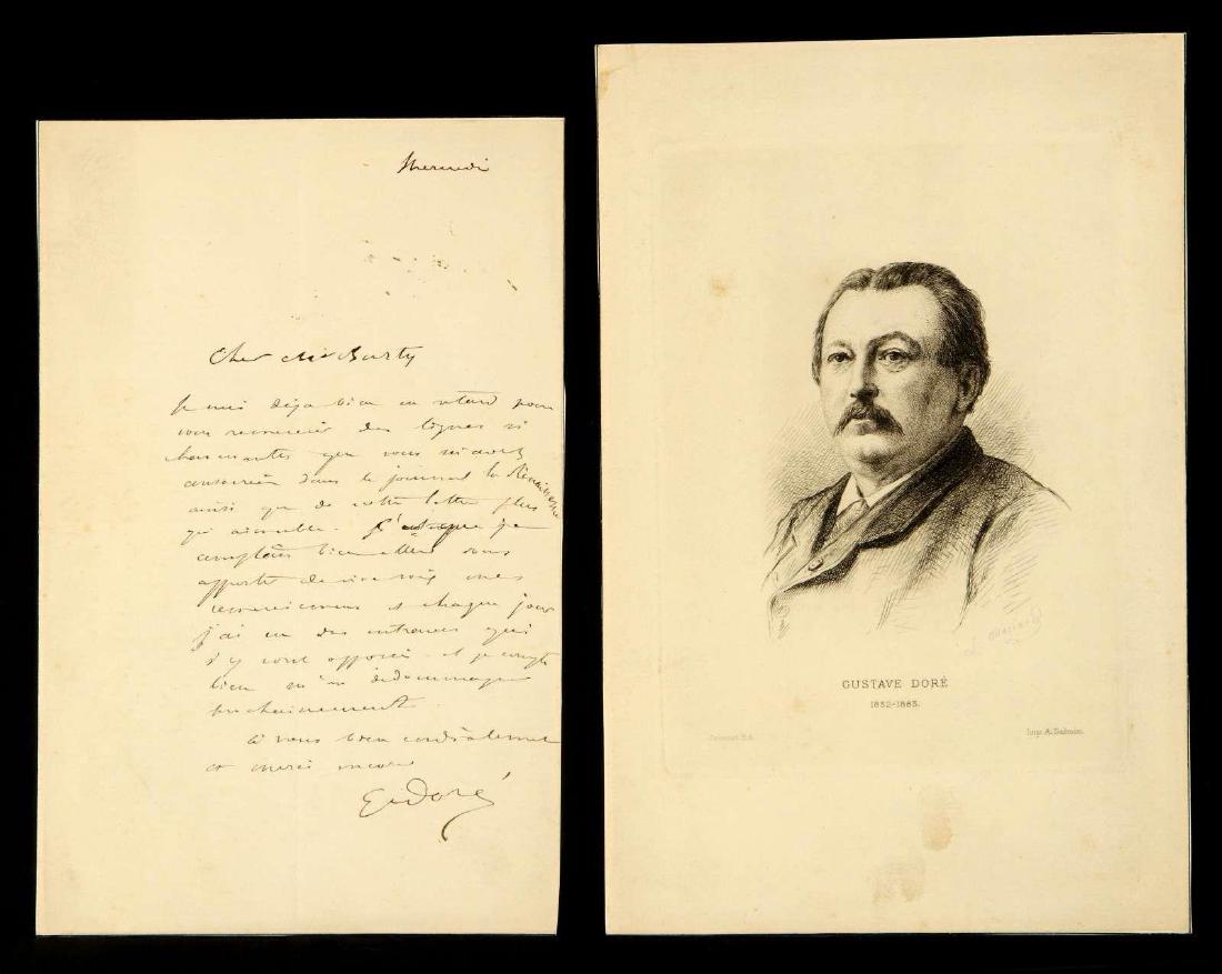HANDWRITTEN LETTER BY GUSTAVE DORE (1 of 9)