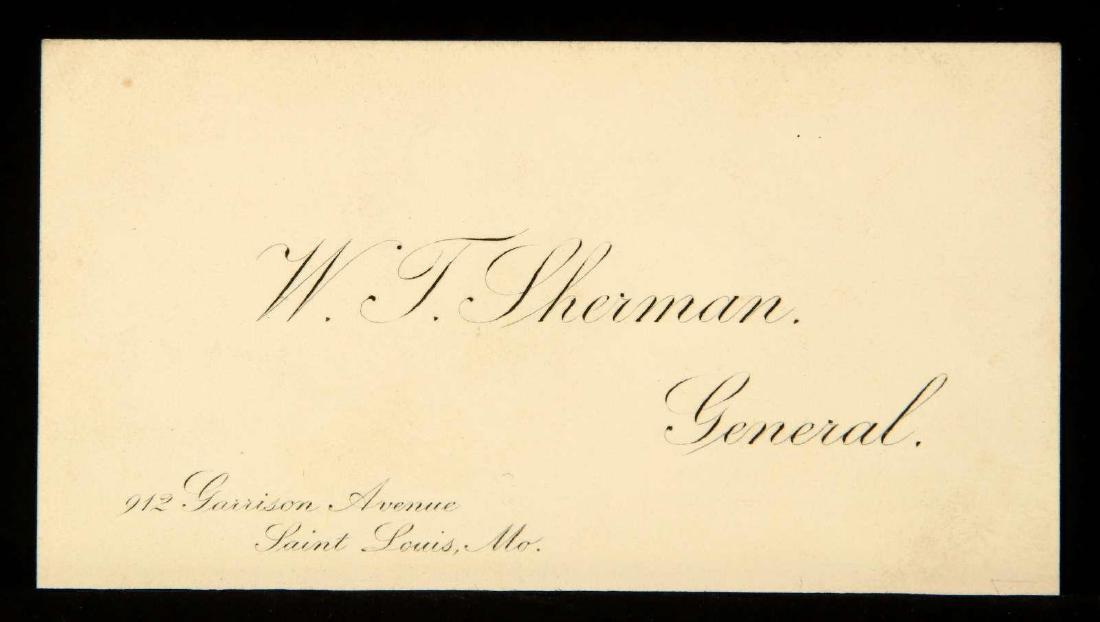 CALLING CARD AND SIGNATURE OF WILLIAM T. SHERMAN (1 of 2)