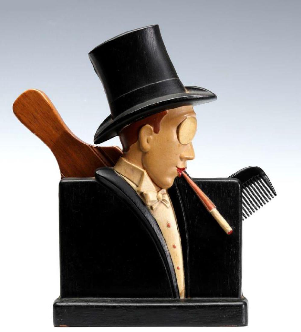 ART-DECO SYROCO BON VIVANT TOP HAT & TAILS BRUSH HOLDER (1 of 9)
