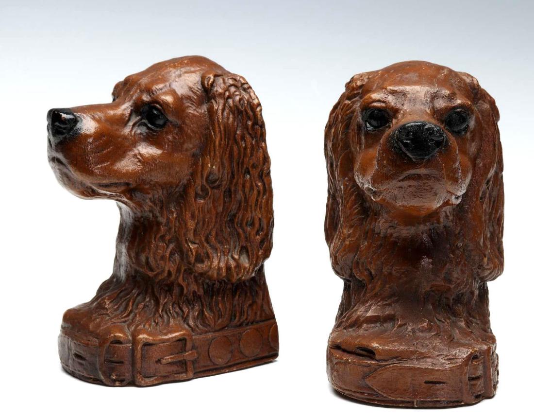 A PAIR OF SYROCO WOOD SPANIEL DOG BOOKENDS (1 of 6)