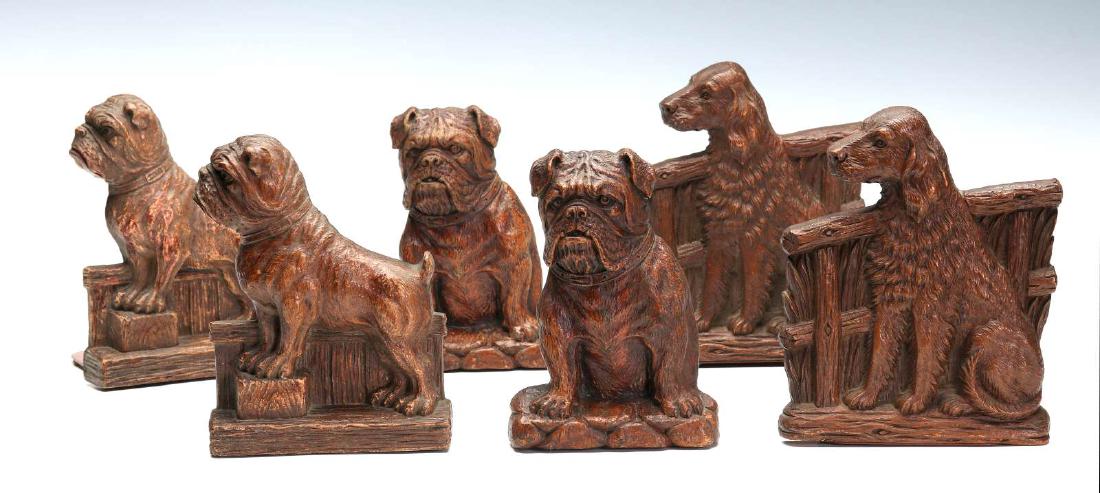 SYROCO WOOD BULLDOG AND SPANIEL BOOKENDS (1 of 10)