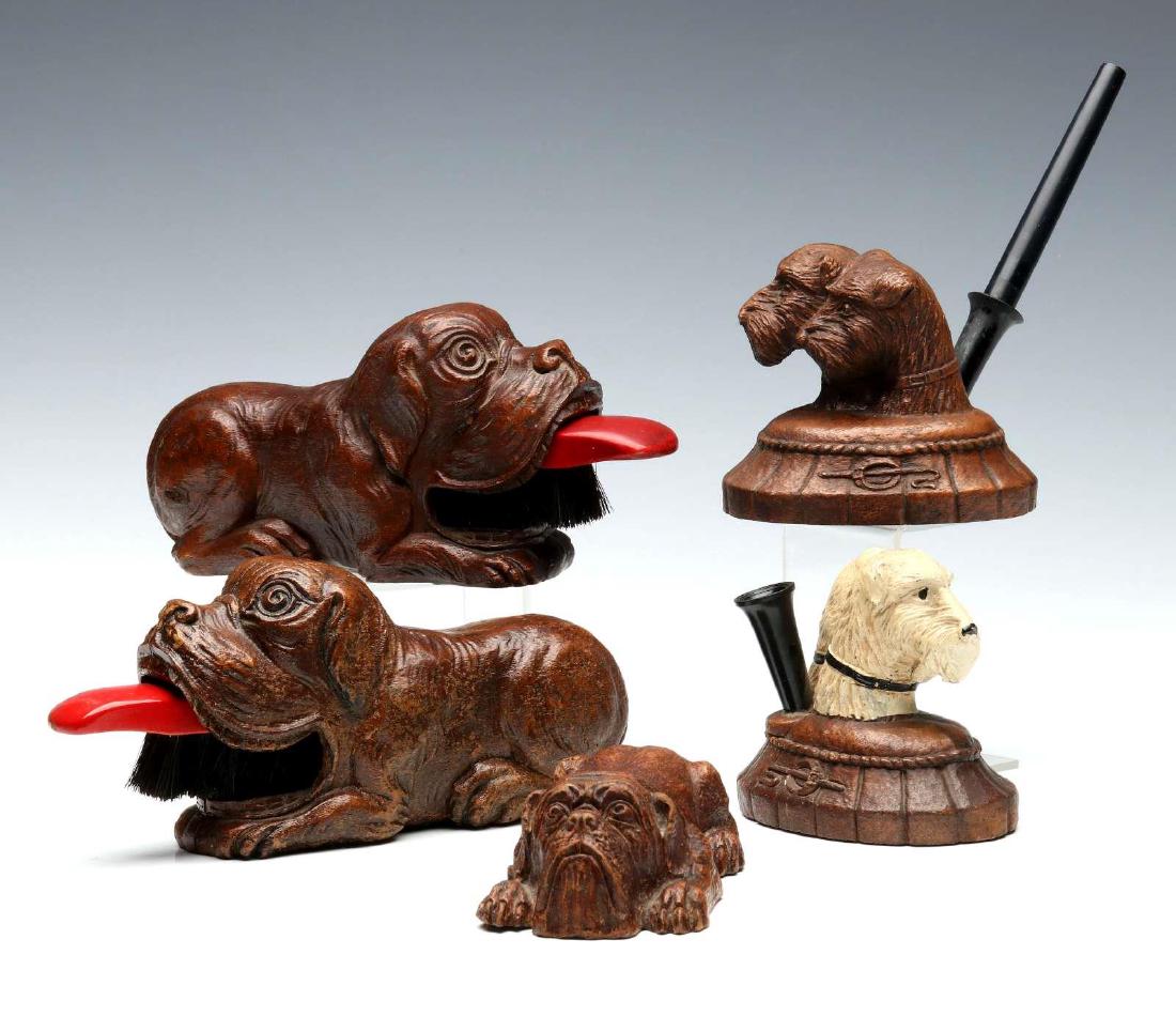 SYROCO BRUSH HOLDERS AND DESK ITEMS WITH DOGS (1 of 9)
