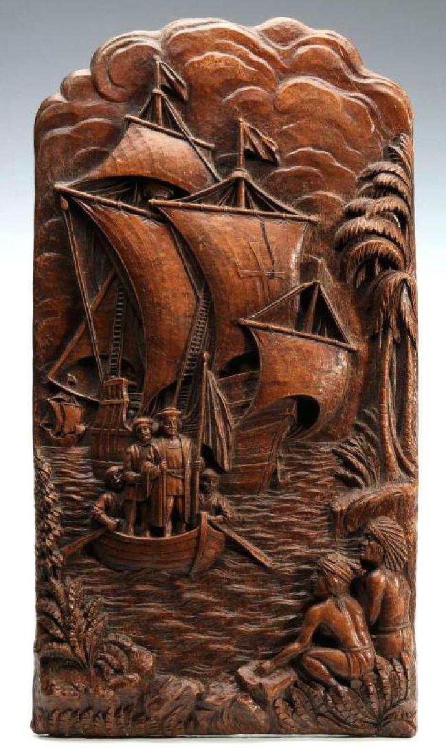 A SYROCO WALL HANGING OR PLAQUE OF COLUMBUS (1 of 7)