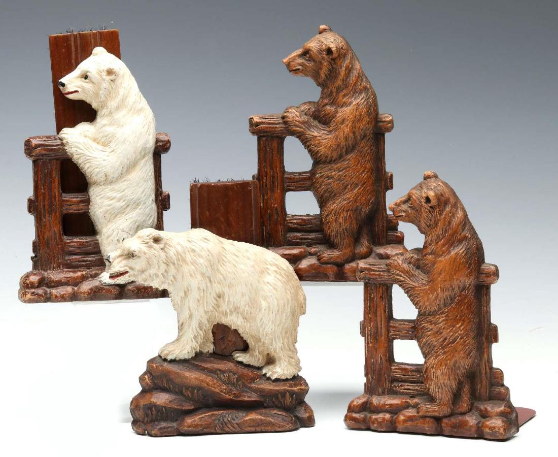 SYROCO AND ORNA WOOD BOOKENDS AND BRUSH HOLDERS (1 of 9)