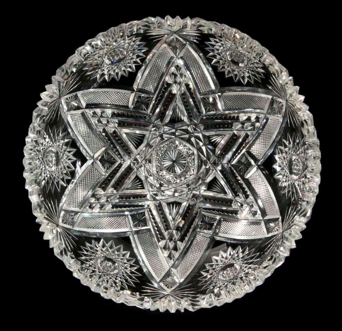 AN ANTIQUE ABP CUT GLASS DISH WITH CENTRAL STAR (1 of 9)