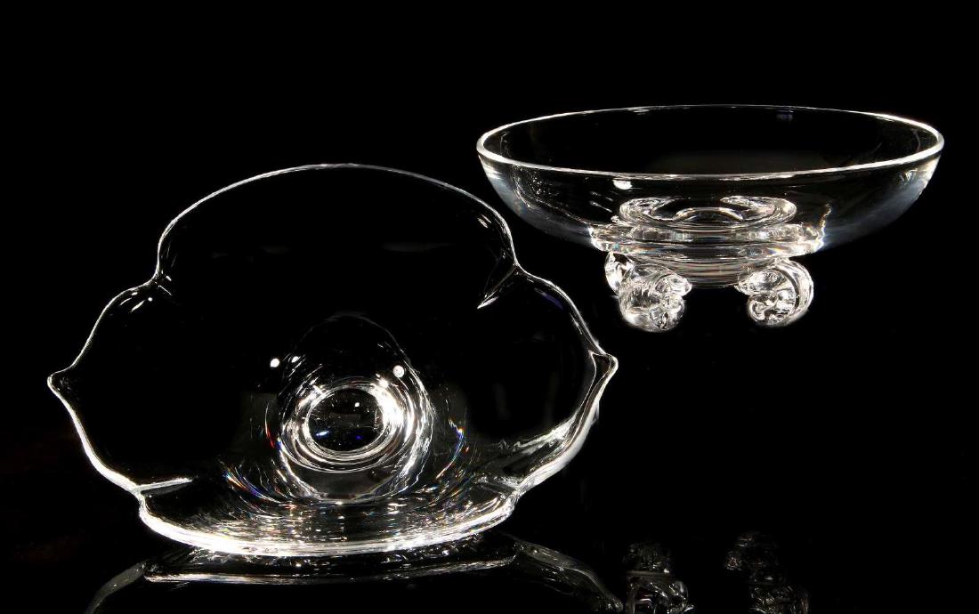 TWO CRYSTAL OCCASIONAL PIECES SIGNED STEUBEN (1 of 7)
