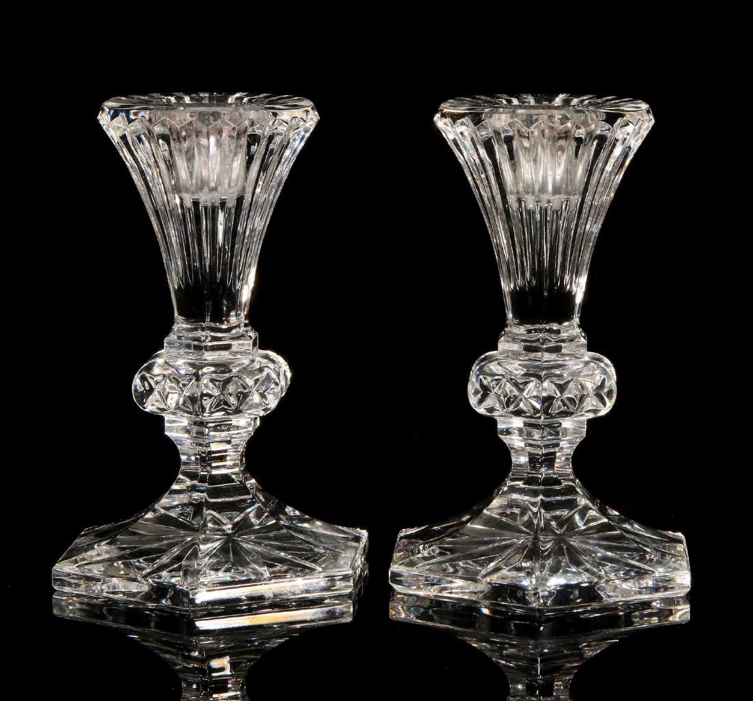 A PAIR OF WATERFORD CRYSTAL CANDLE HOLDERS (1 of 4)