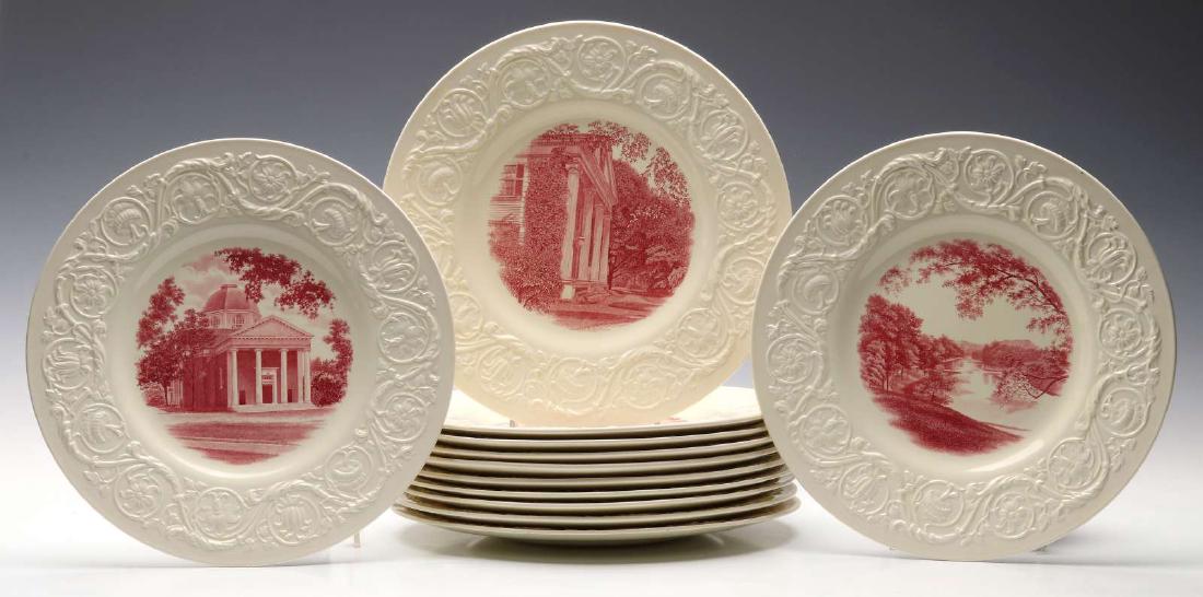 TWELVE WEDGWOOD PINK 'SMITH COLLEGE' SERVICE PLATES (1 of 10)