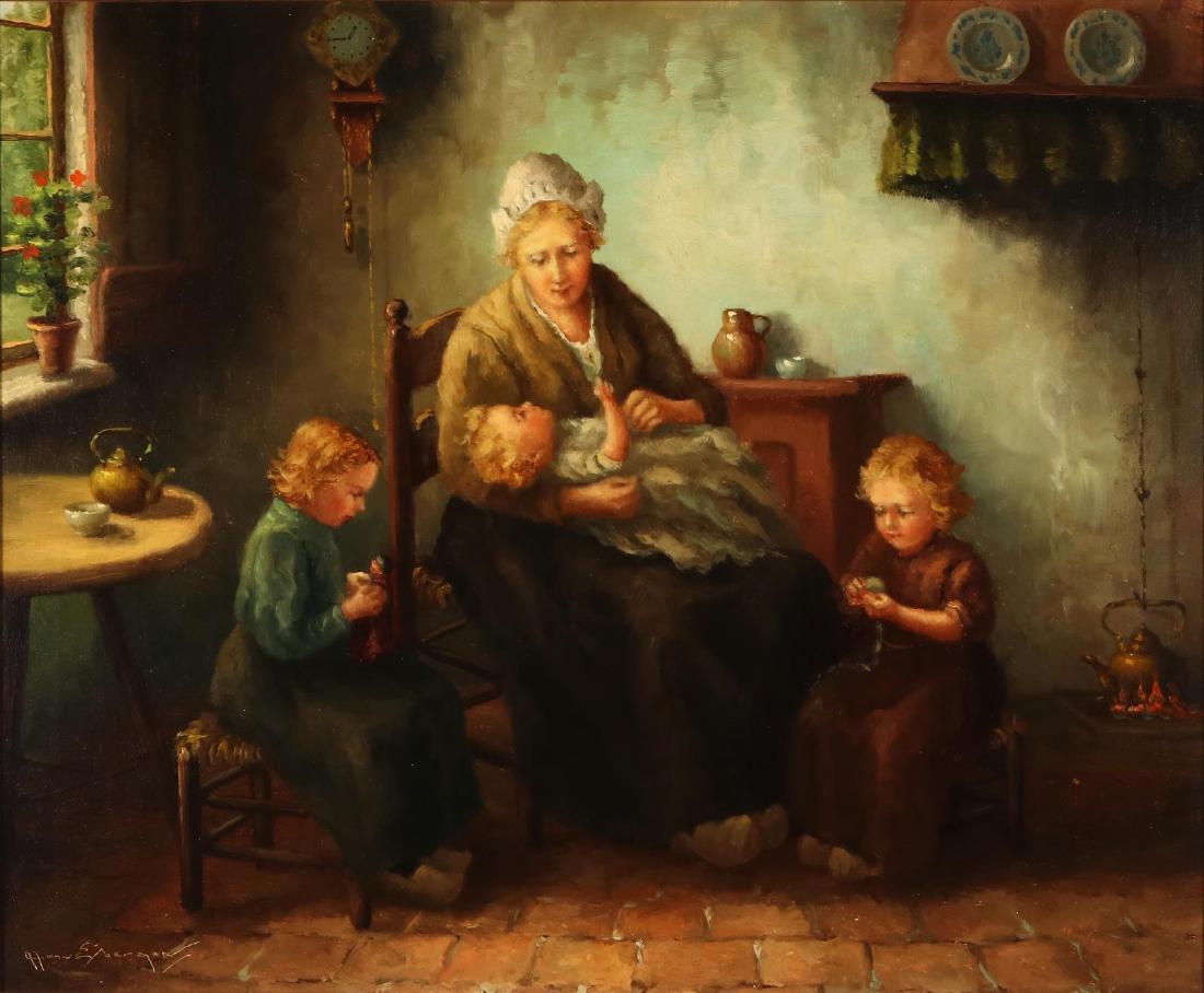 A.J. VAN EYBERGEN (BORN 1918) OIL ON CANVAS: Signed lower right, canvas measures 20 x 24, the frame is 26 x 30 inches. We happily provide seamless in-house packing and shipping services on nearly everything we sell.