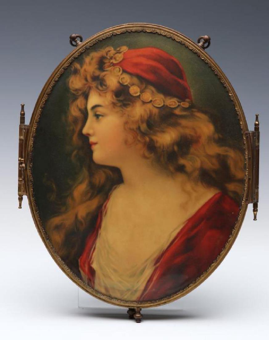 A NICE VICTORIAN TRI-FOLD MIRROR WITH CELLULOID BU (1 of 5)