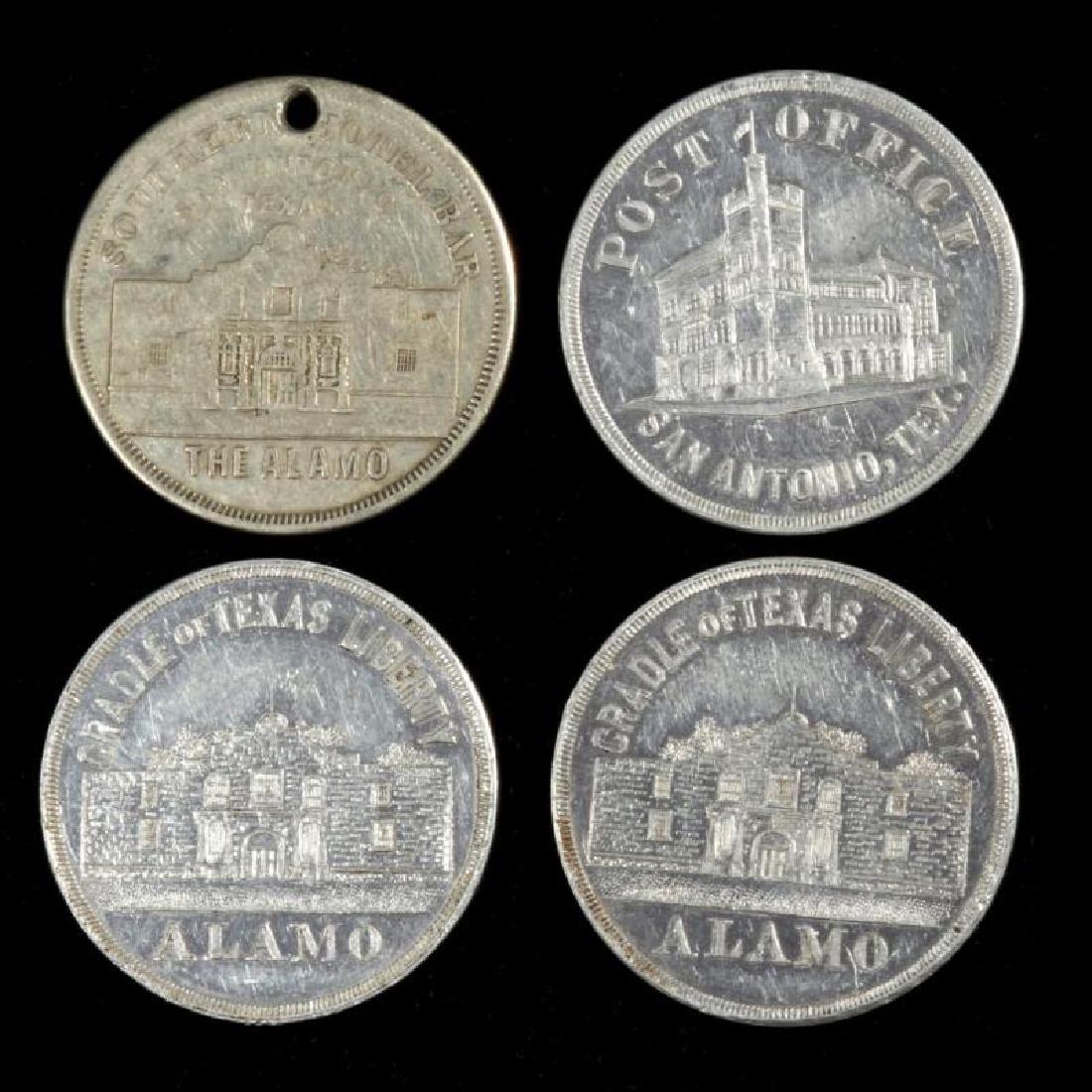 FOUR TRADE TOKENS OF SAN ANTONIO (ALAMO) TEXAS CIR (1 of 2)