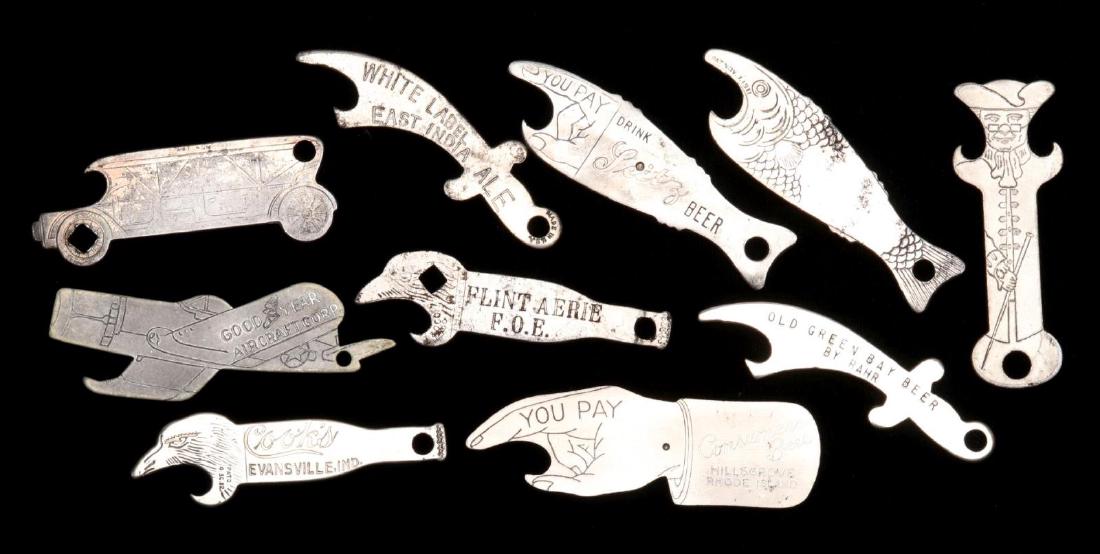 TEN VINTAGE BEER AND ALE ADVERTISING BOTTLE OPENER (1 of 2)