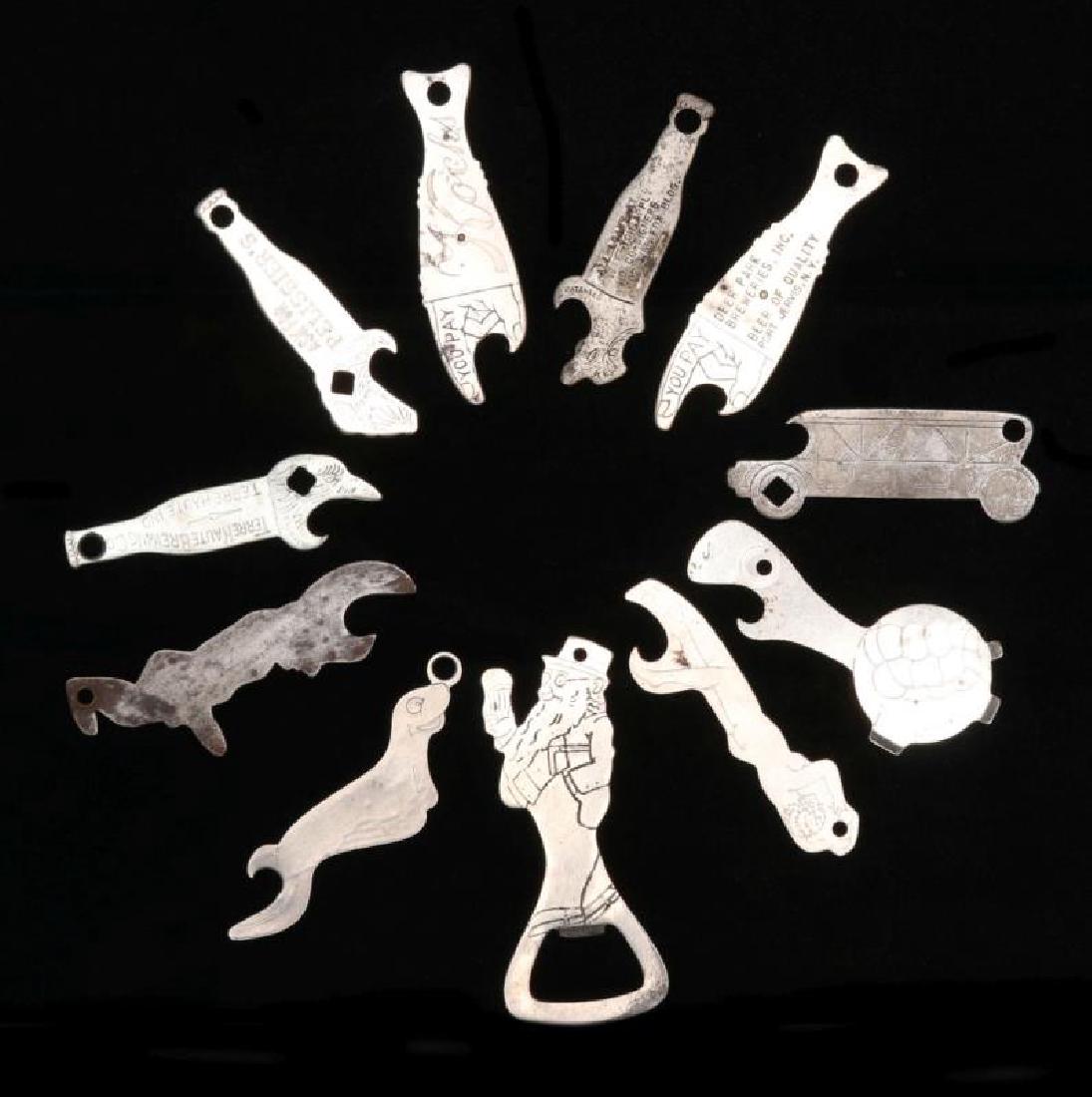 ELEVEN VINTAGE BEER AND ALE ADVERTISING BOTTLE OPE (1 of 4)