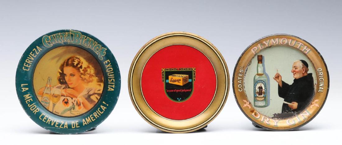 PRE-PROHIBITION TIN  LITHO ADVERTISING TIP TRAYS (1 of 4)