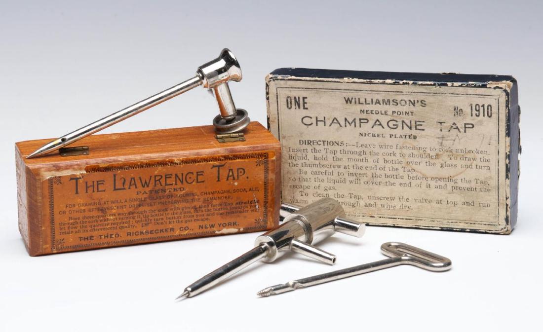 TWO ANTIQUE CHAMPAGNE TAPS IN THE ORIGINAL BOX (1 of 7)