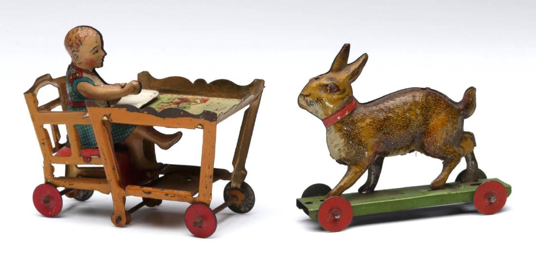 TWO EARLY 20TH C. GERMAN TIN LITHO PENNY TOYS (1 of 5)