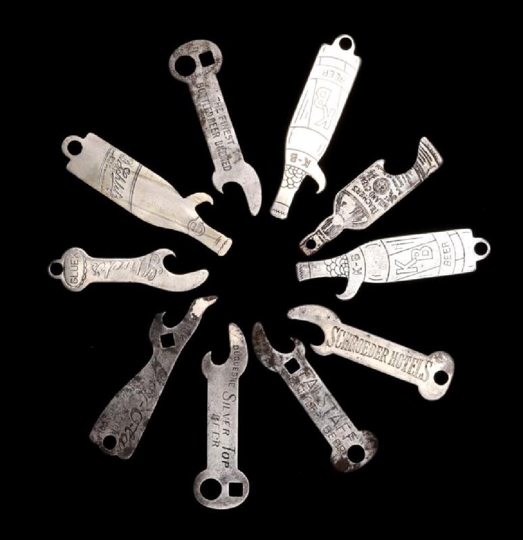 TEN GOOD VINTAGE BEER ADVERTISING BOTTLE OPENERS (1 of 4)
