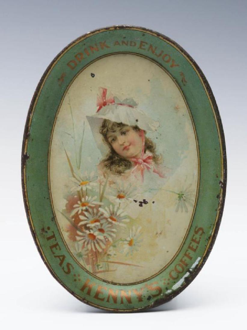 A KENNY'S TEAS AND COFFEES TIN LITHO TIP TRAY (1 of 4)