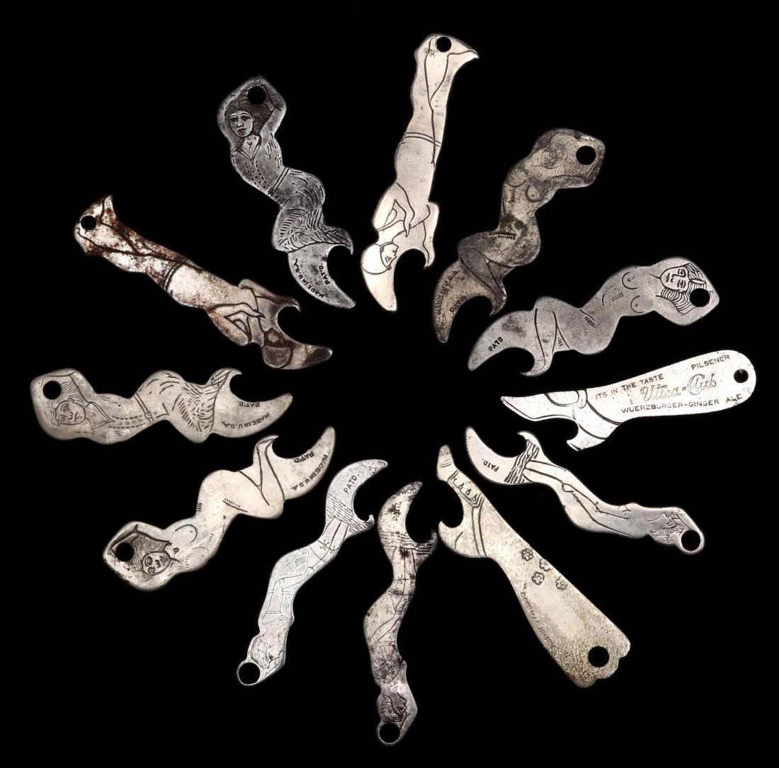 FLAPPER GIRL AND LADY'S LEG BEER BOTTLE OPENERS (1 of 4)