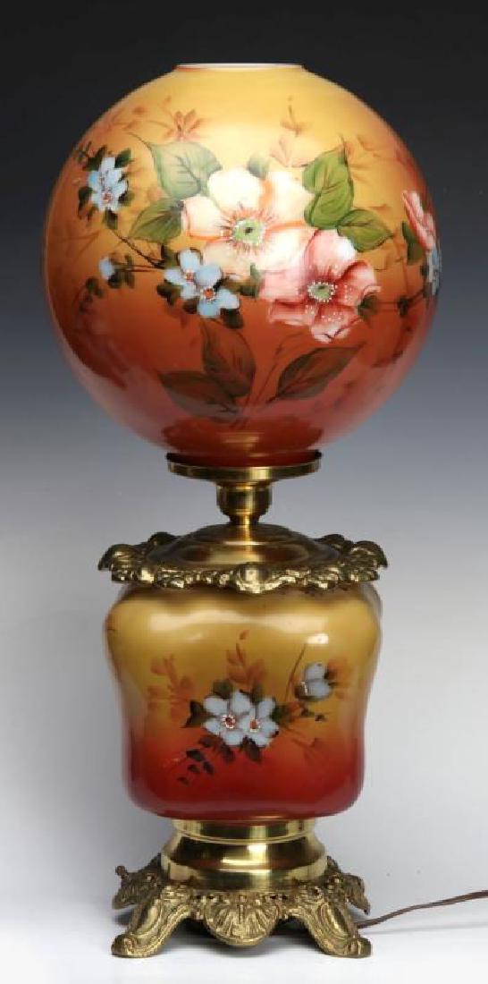 A 20TH C. LAMP, STYLE OF VICTORIAN PARLOR LAMP (1 of 8)