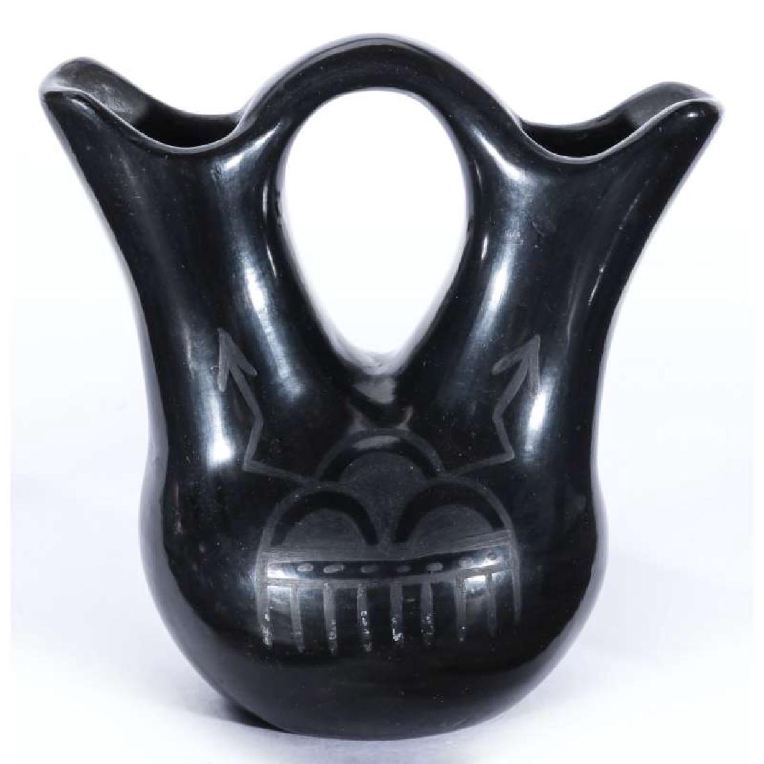 A SANTA CLARA PUEBLO WEDDING VASE SIGNED SEVERA (1 of 9)
