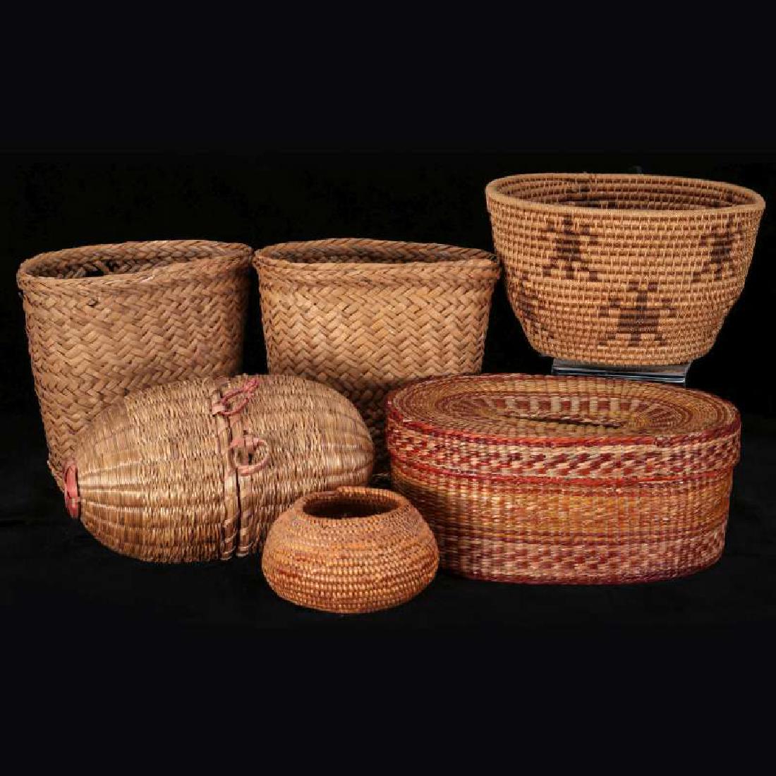 A COLLECTION OF NATIVE MADE BASKETRY (1 of 7)