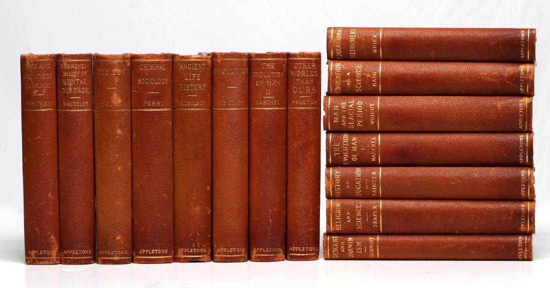 A LATE 19TH C. SET OF BOOKS ON SCIENCE AND HISTORY (1 of 10)