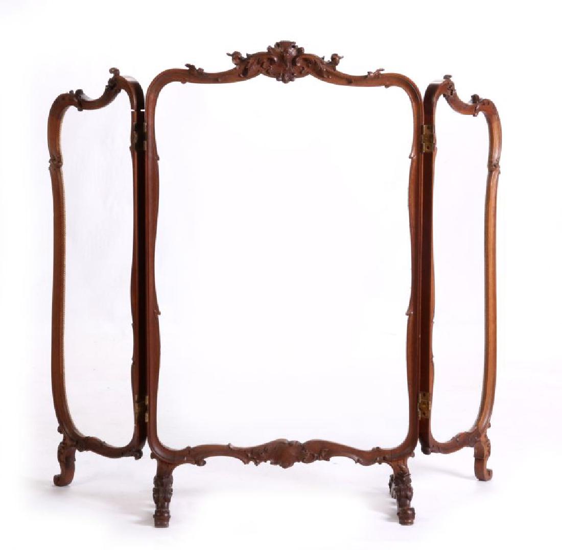 A HIGHLY CARVED ROCOCO REVIVAL WALNUT  SCREEN (1 of 7)